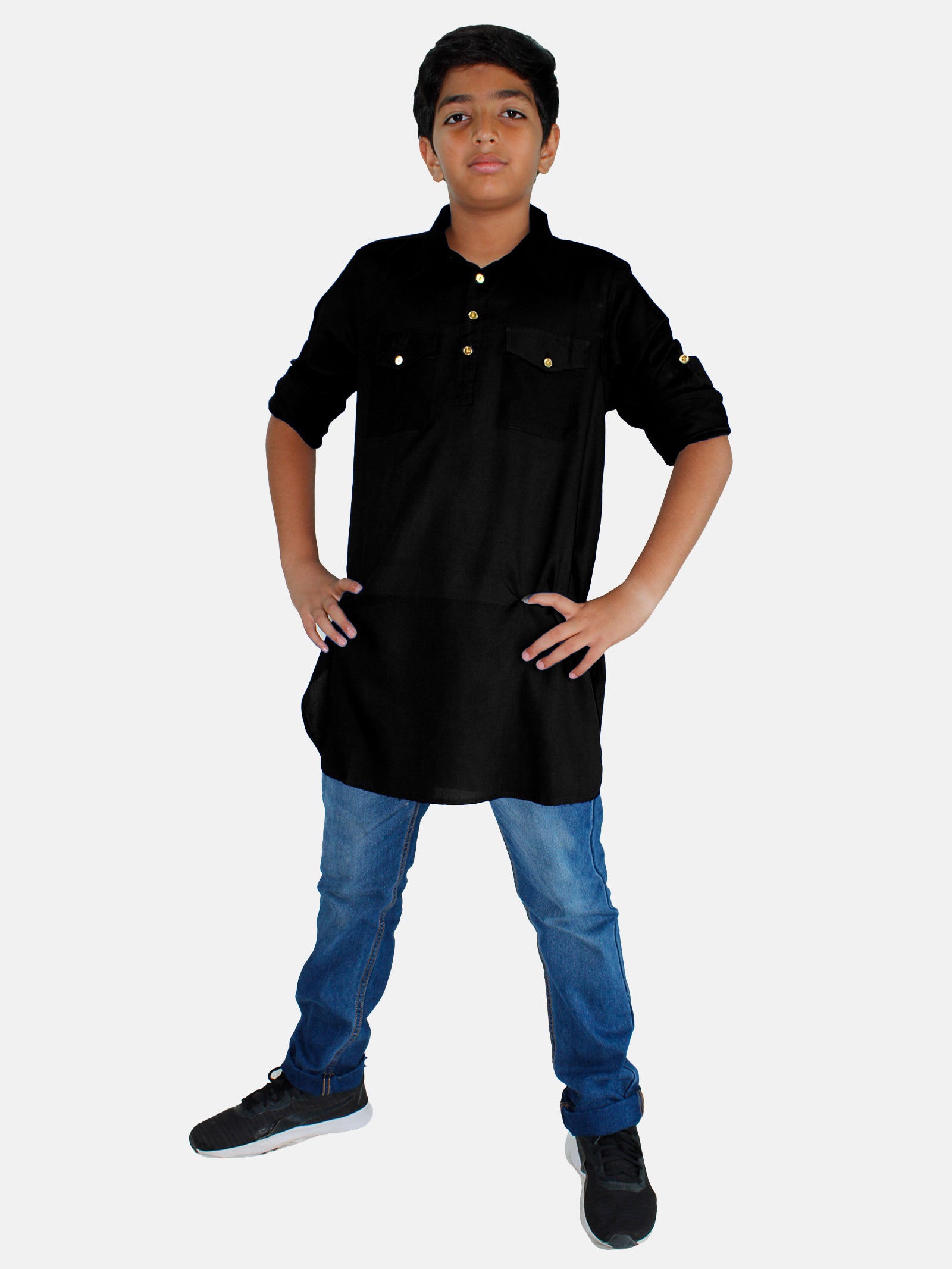 Boys pathani Kurta Denim Pant Set1