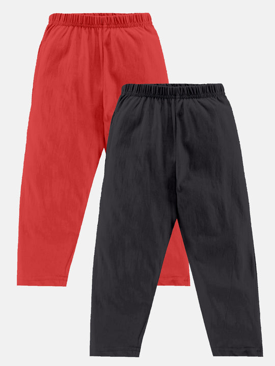 Boys Solid Pyjama Pant With Single Pocket Pack Of 2