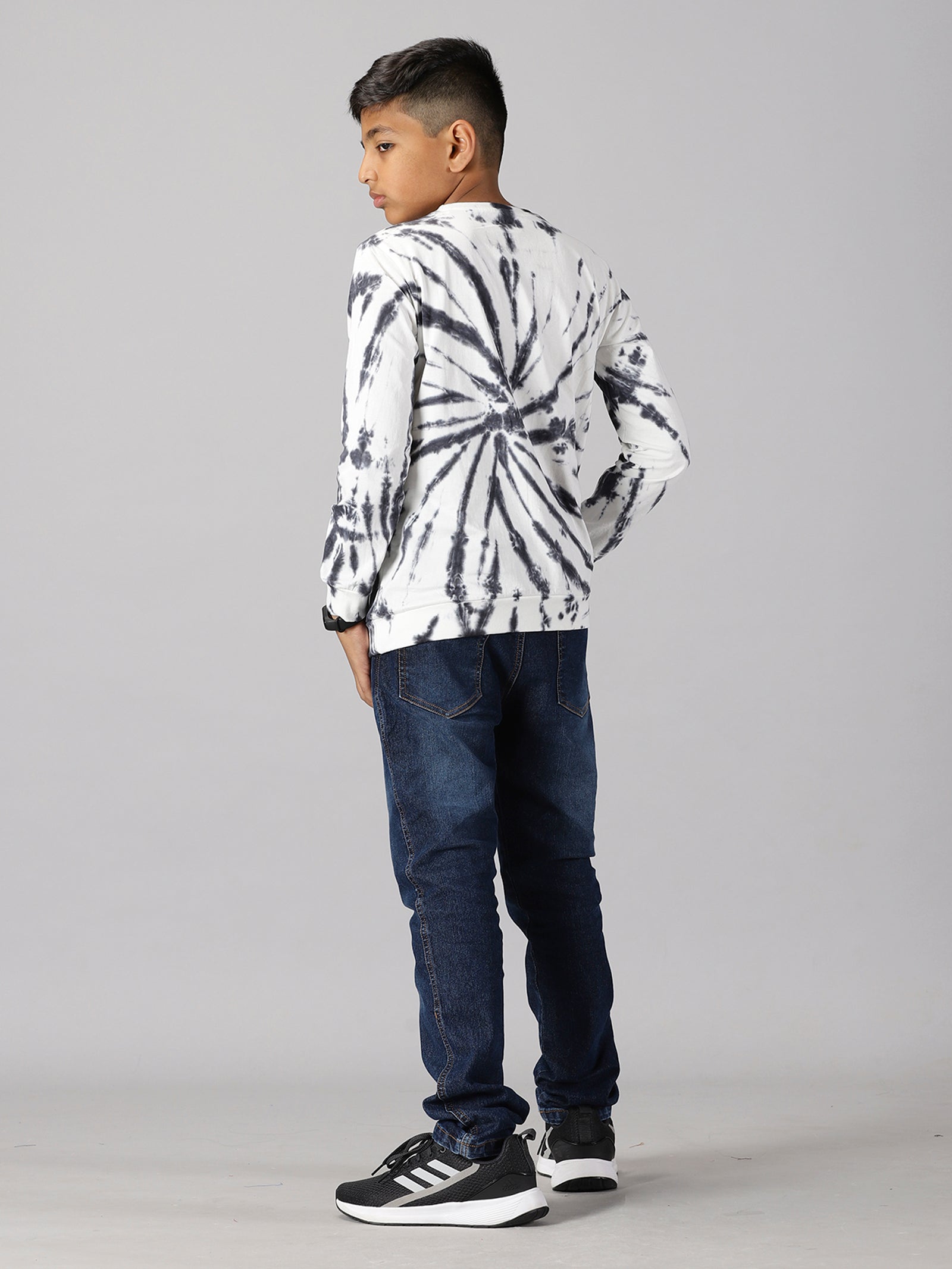 Boys Tie and Dye Full Sleeve Tee Shirt & Denim Pant Set
