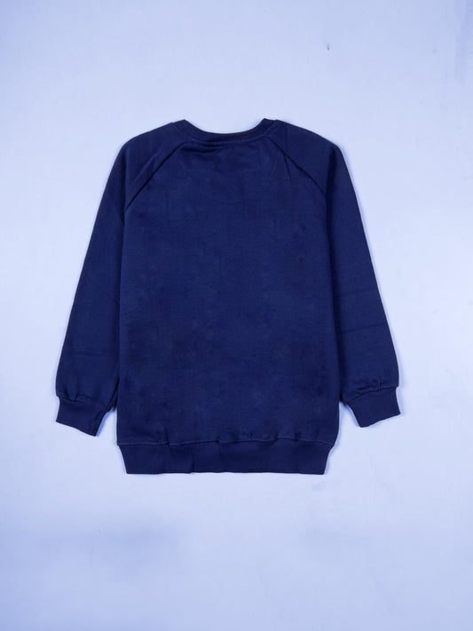 Girls Cotton Fleece Sweatshirt With Applique and Rhinestones