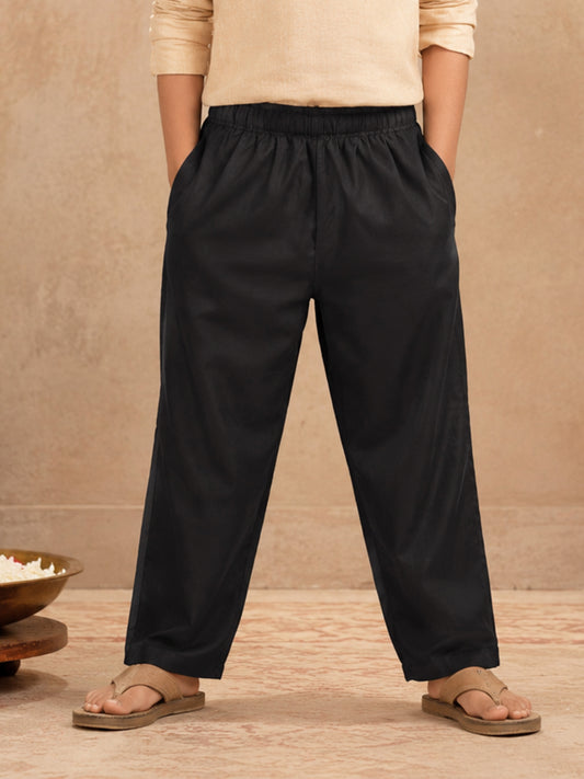Kiddopanti Boys Rayon Woven Solid Traditional Ethnic Bottom