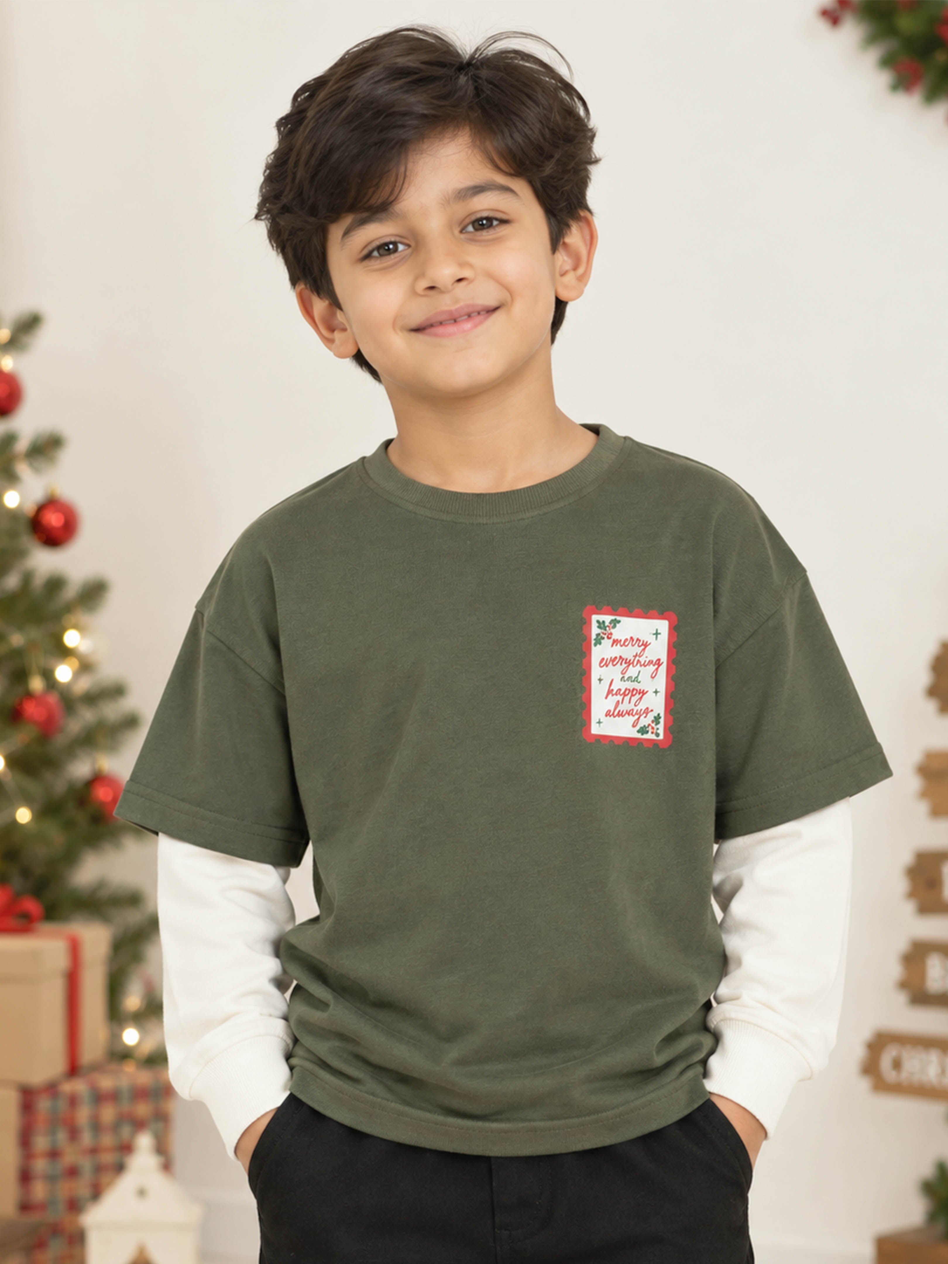Kiddopanti Boys & Girls Cotton Blend Doctor Sleeve Graphic Printed T-Shirt