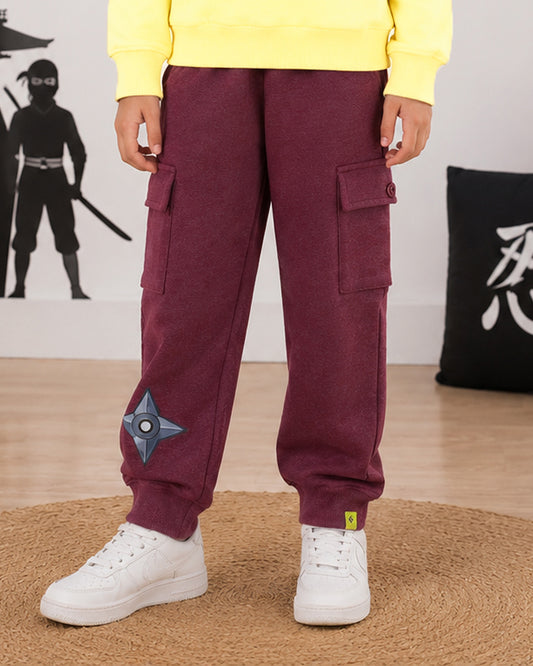 Kiddopanti Girls Cotton Fleece Graphic Printed Cargo Joggers