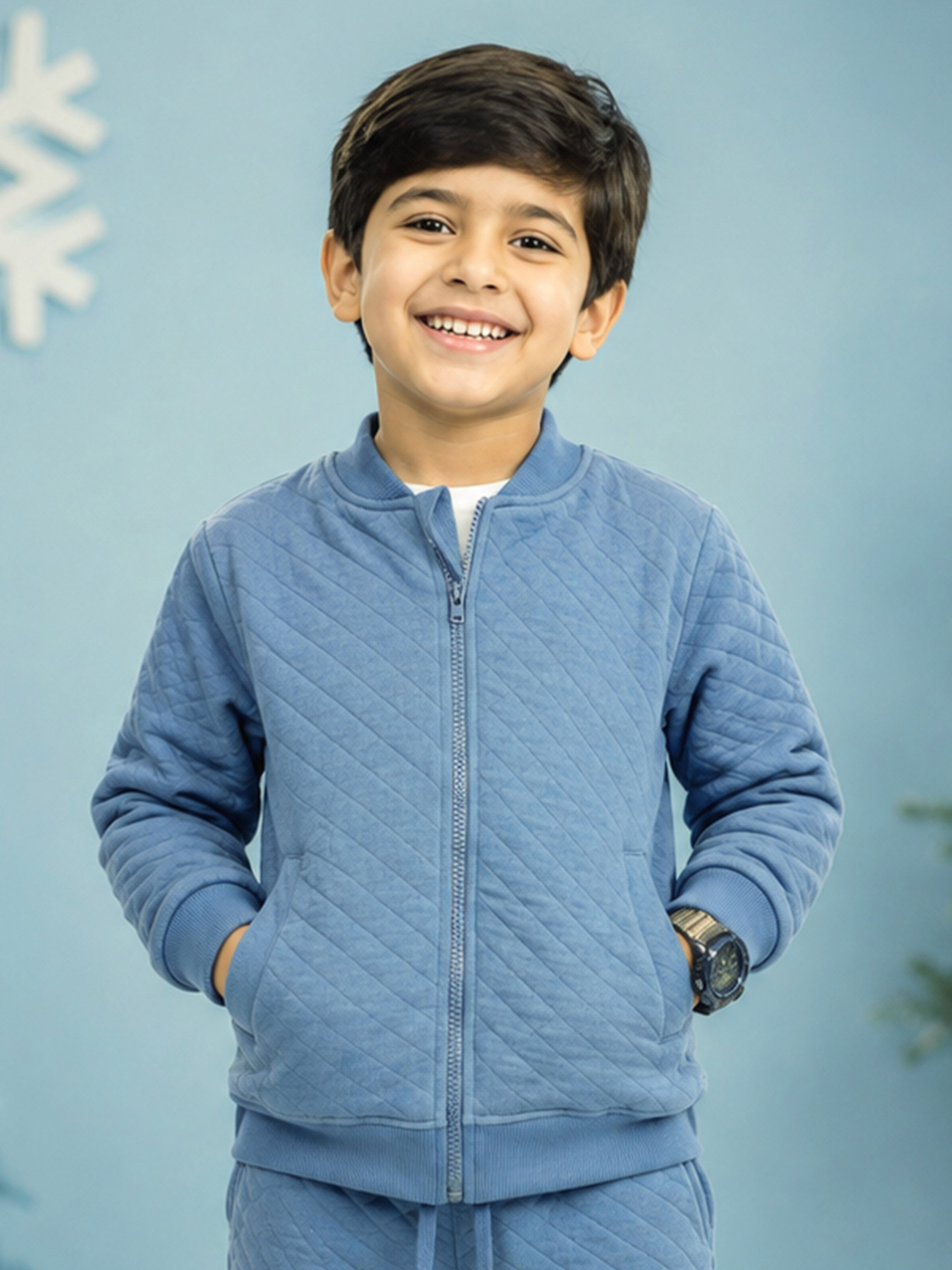 Kiddopanti Boys & Girls Cotton Knit Solid Quilted Winter Jacket