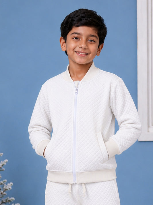 Kiddopanti Boys & Girls Cotton Knit Solid Quilted Winter Jacket