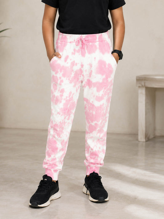 Kiddopanti Boys & Girls Cotton Knit Cloud effect Tie and Dye Track Pant