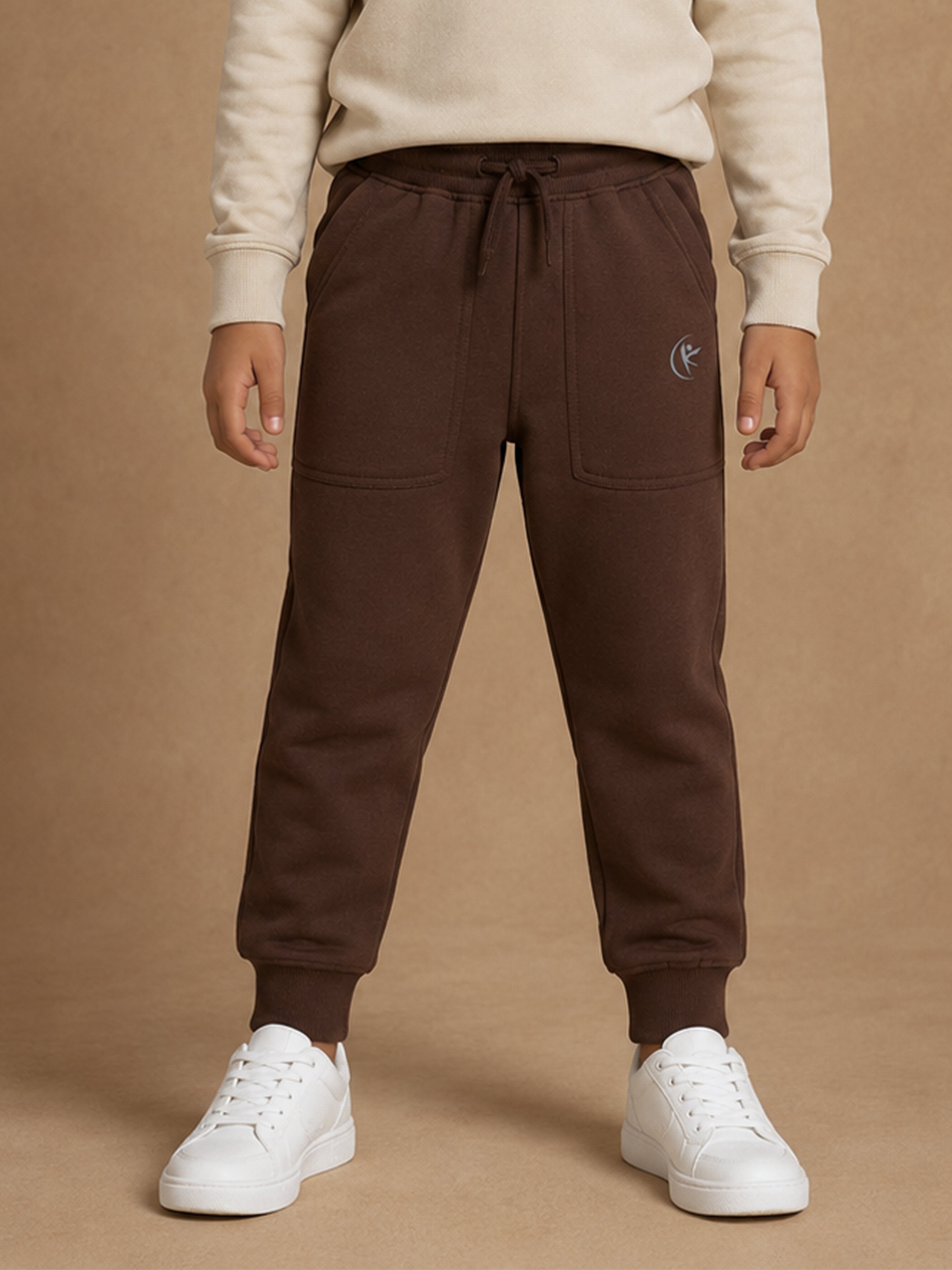 Kiddopanti Boys & Girls Cotton Fleece Solid Track Pant