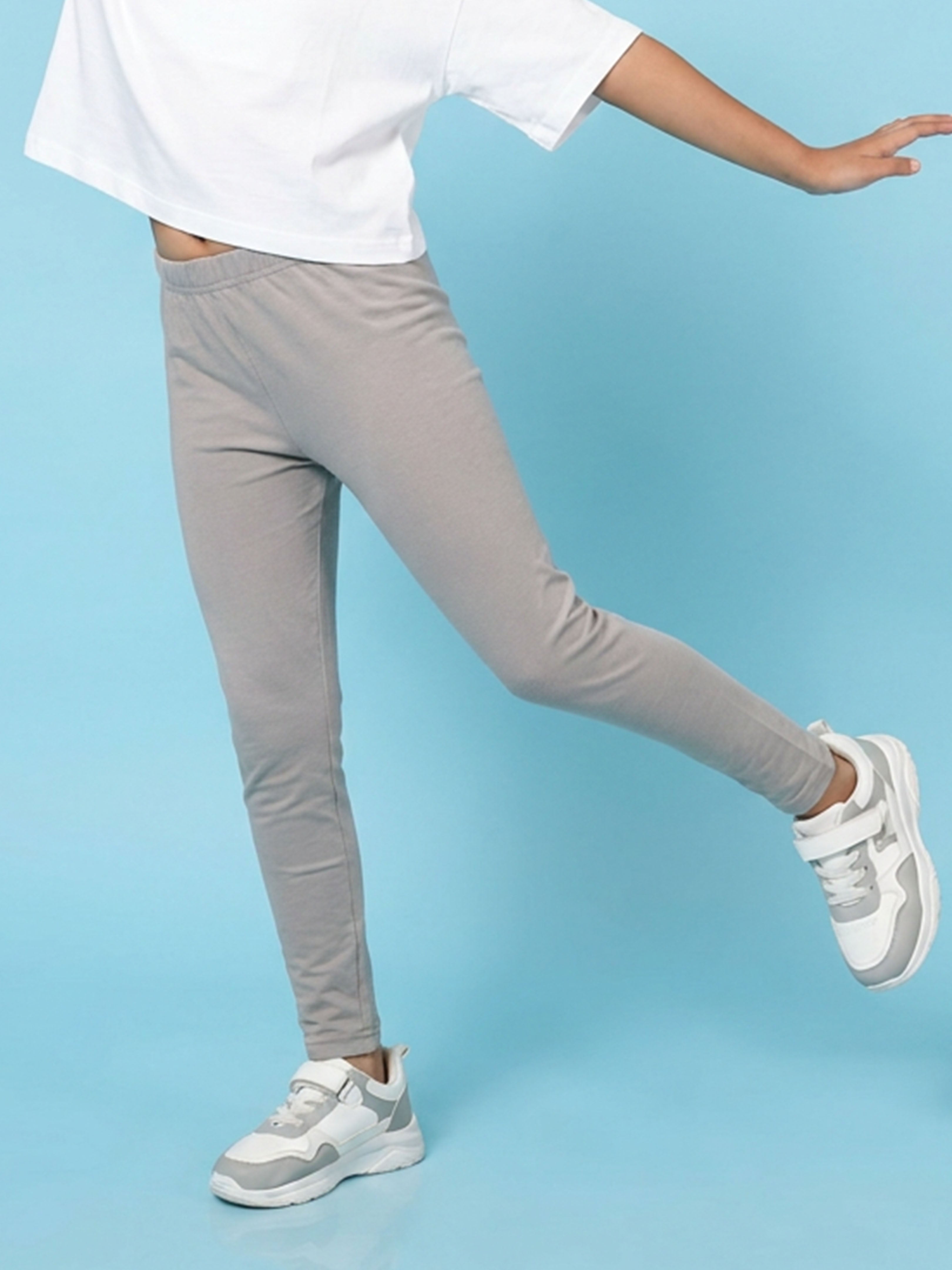 Kiddopanti Girls Cotton Spandex Solid Legging