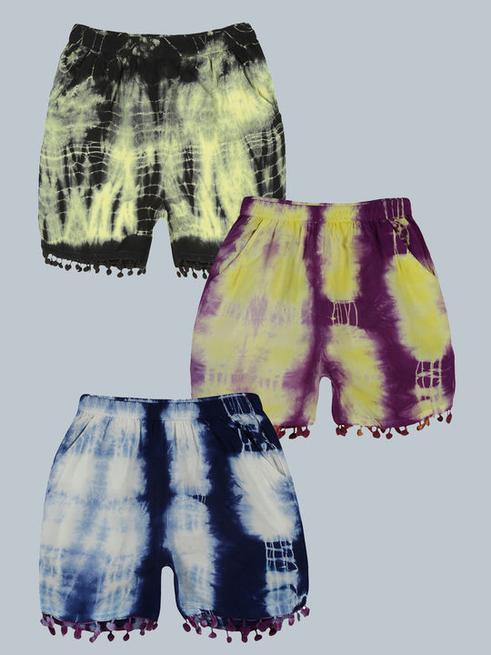 Girls Tie & Dye Shorts Pack of 3