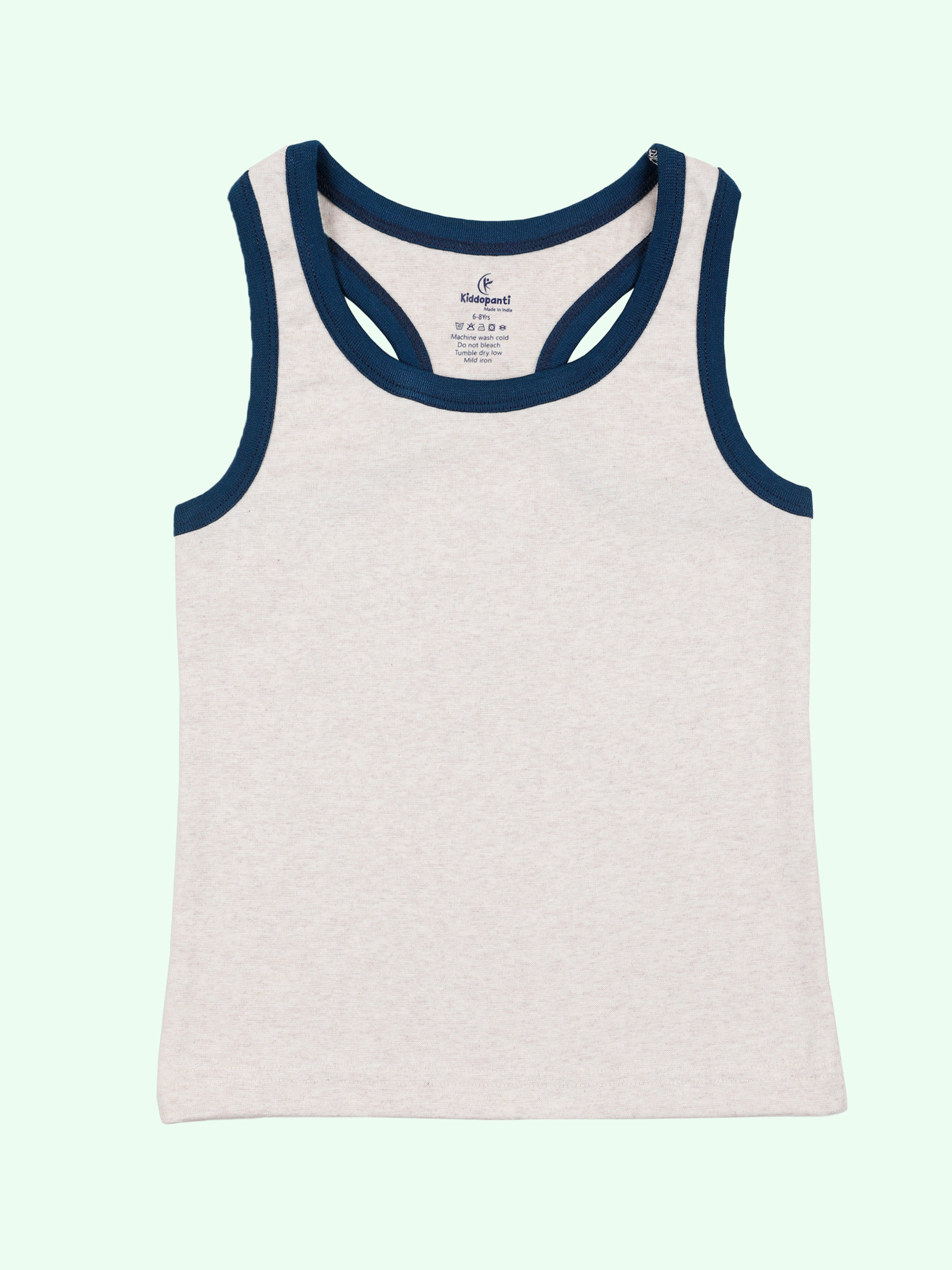 Kiddopanti Girls Sleeveless Printed Rib Racer Back Tank Top