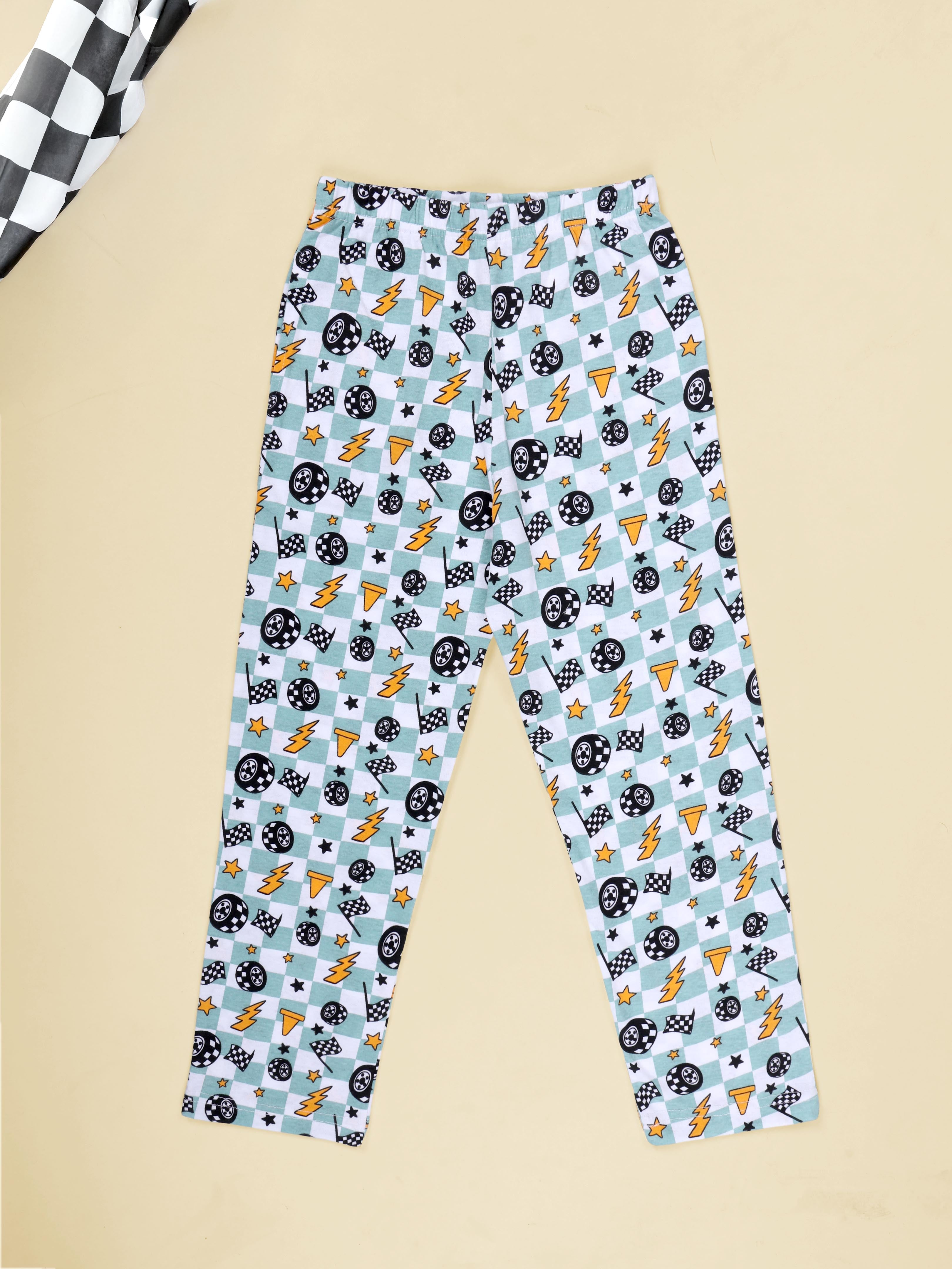 Kiddopanti Boys Cotton All-Over Printed Pyjama Pant With Single Pocket