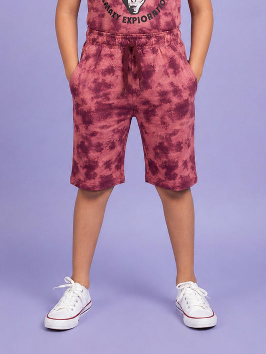 Kiddopanti Boys Cotton Knit Tie & Dye Shorts