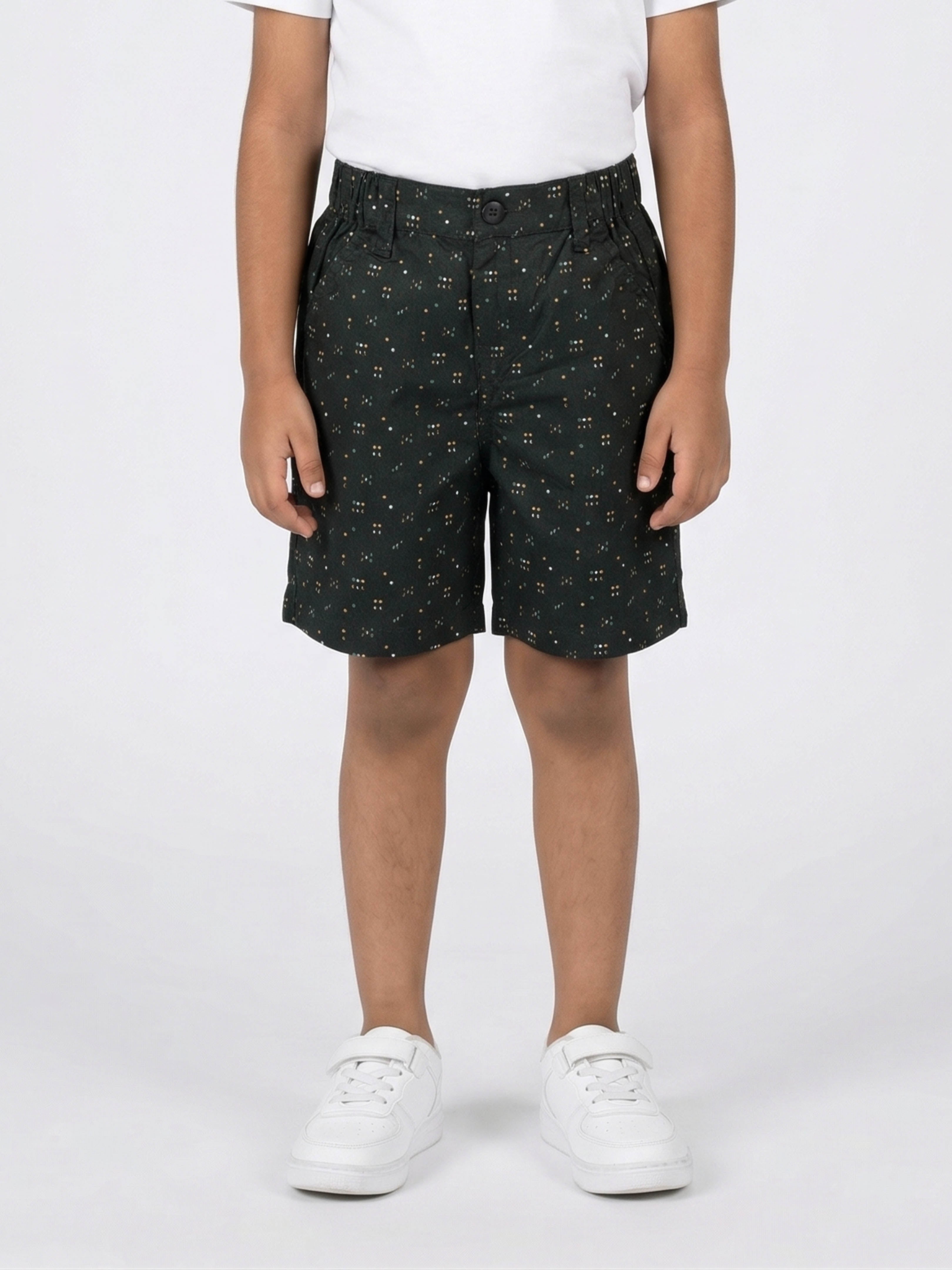 Kiddopanti Boys Cotton Above Knee Length AOP Printed Shorts