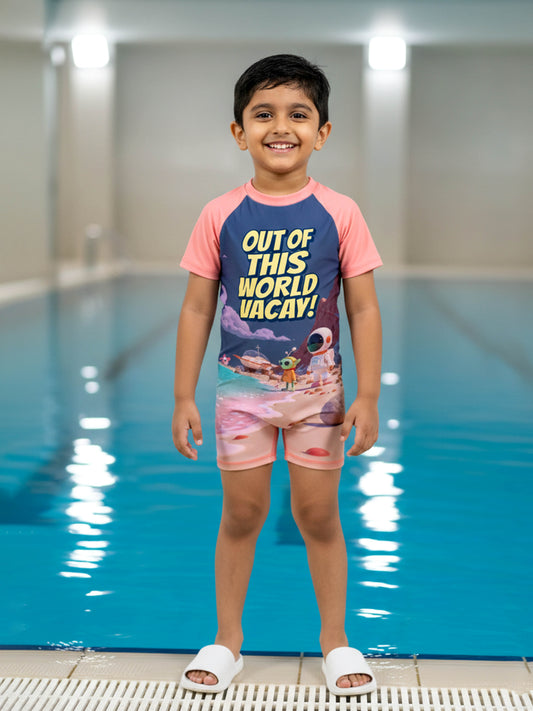 Kiddopanti Boys Polyester Spandex Printed Swimsuit