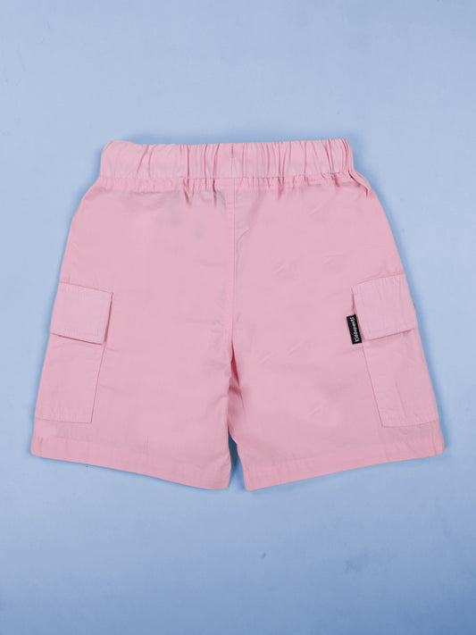 Kiddopanti Boys Cotton Woven Mid Thigh Length Solid Cargo Shorts