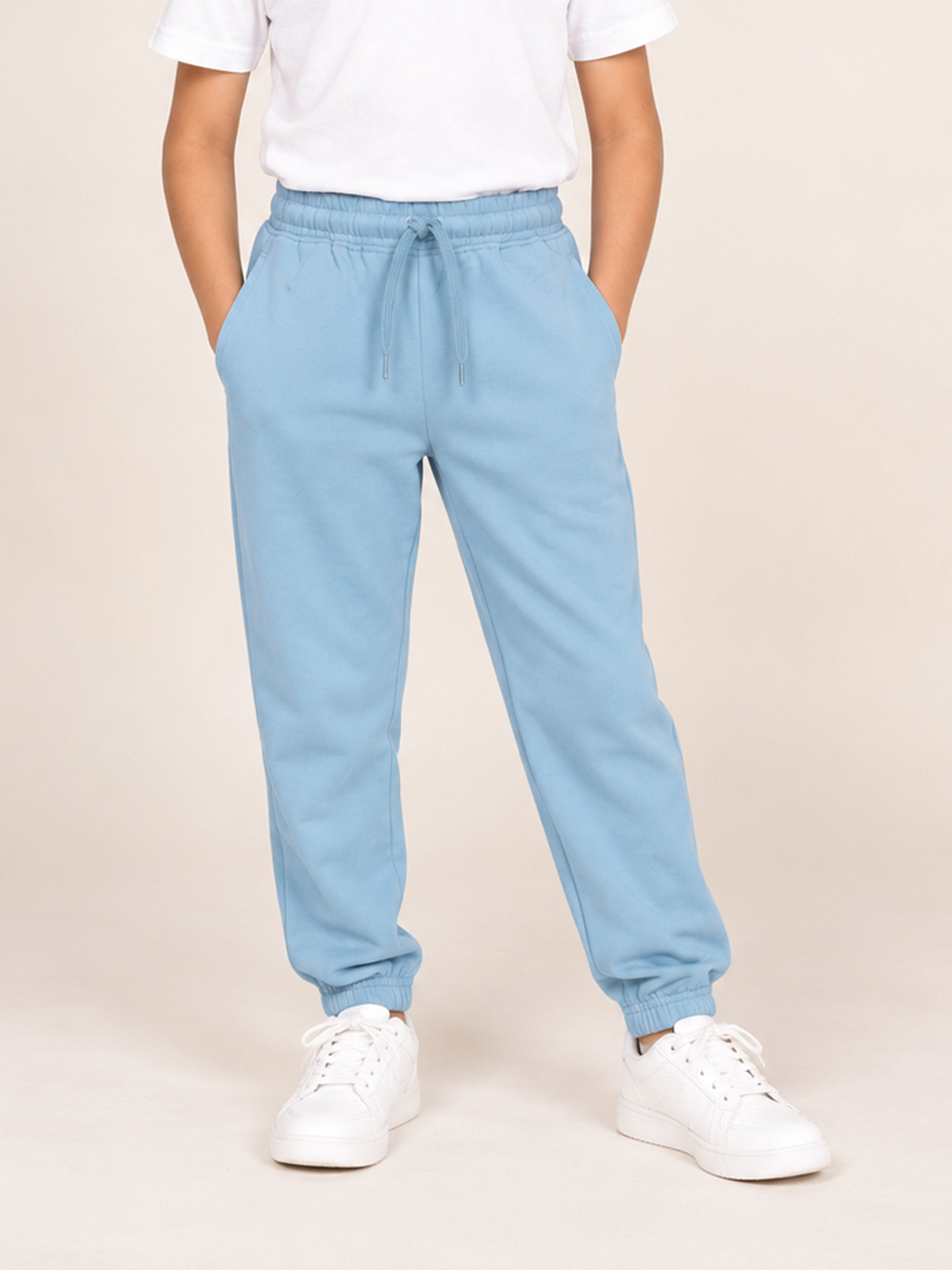 Kiddopanti Boys and Girls Knitted Solid Jogger Track Pant