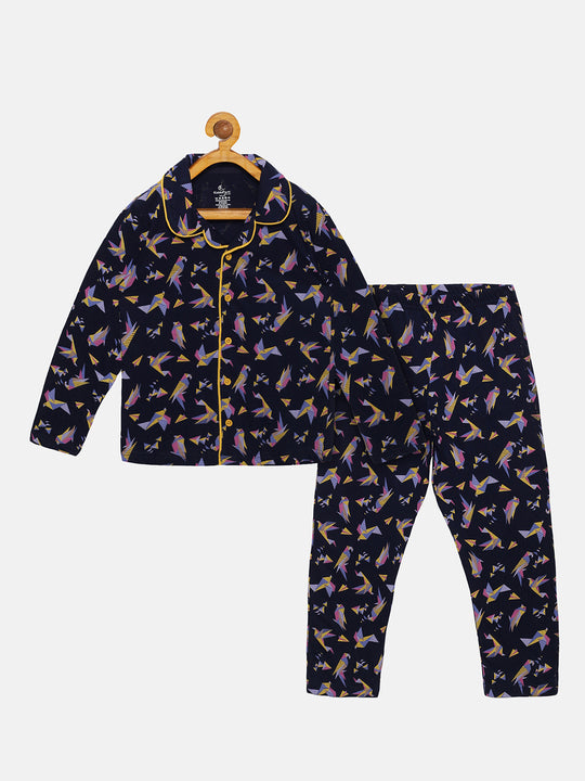 Boys Aop Print Shirt & Pyjama Night Set