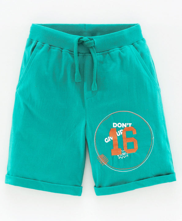 Boys Pull on Shorts with roll up hem & applique