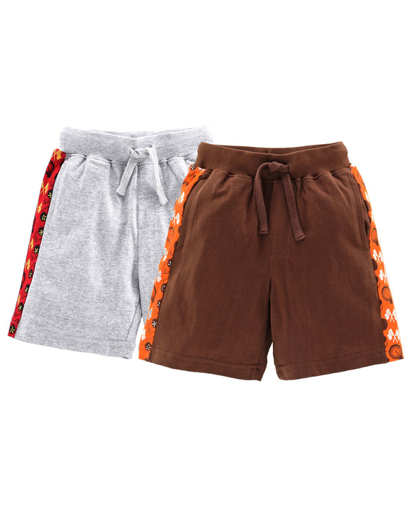 Boys Cotton Shorts with Side Panel- Pack of 2