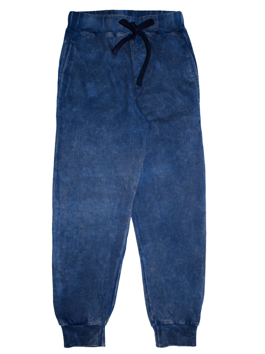 Boys Looper knit Over Dye Track Pant With Rag Wash