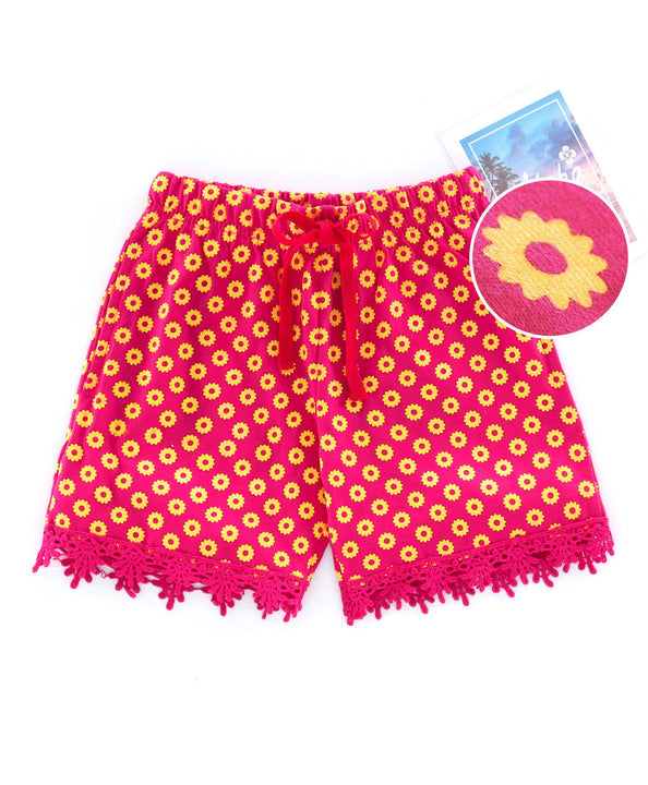 Girls Cotton Jersey Shorts with Lace