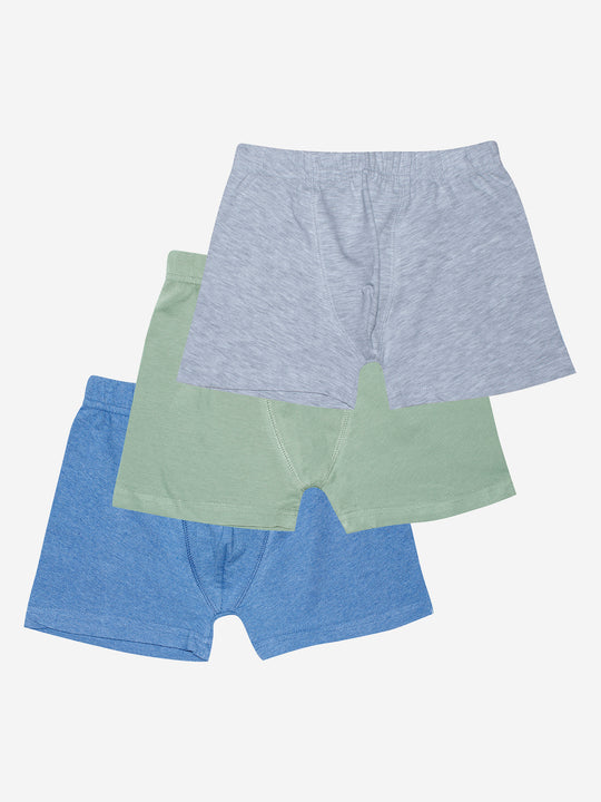 Boys Solid Boxer Shorts Pack Of 3