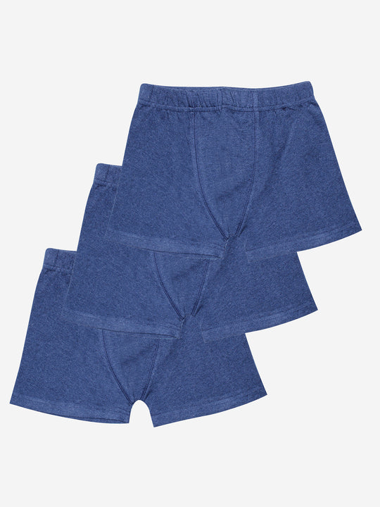 Boys Solid Boxer Shorts Pack Of 3