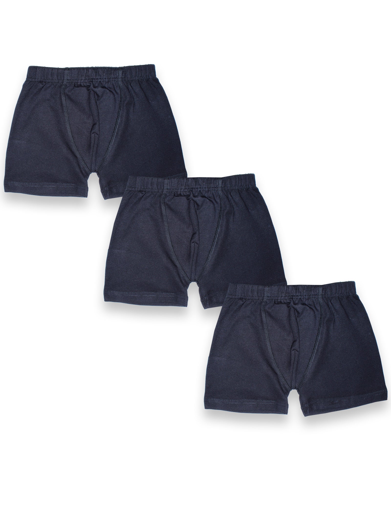 Kiddopanti Boys Cotton Lycra Solid Boxer Shorts Pack of 3