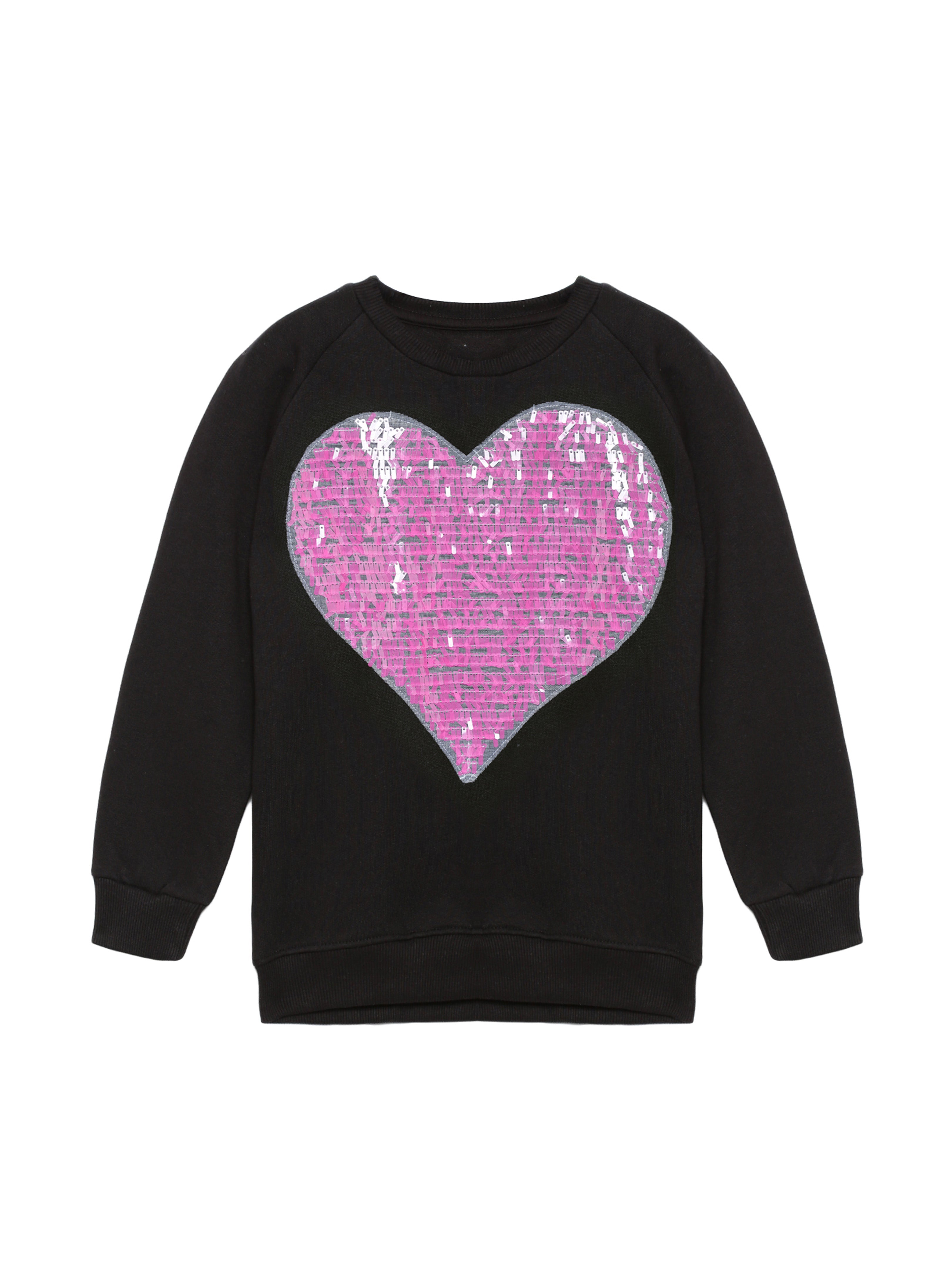 Girls Round Neck Sweatshirt With Applique