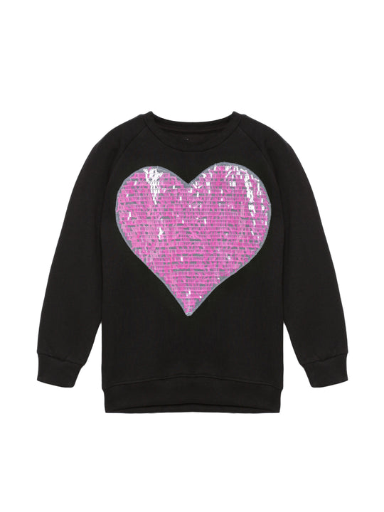 Girls Round Neck Sweatshirt With Applique