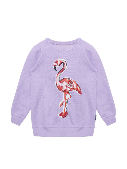 Girls Round Neck Sweatshirt With Applique