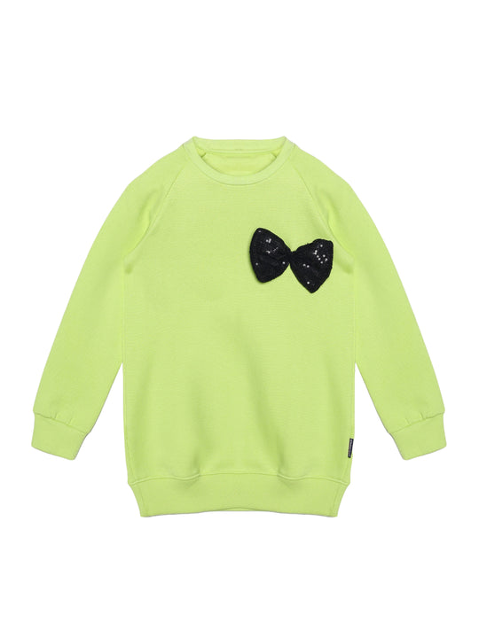 Girls Round Neck Sweatshirt With Applique