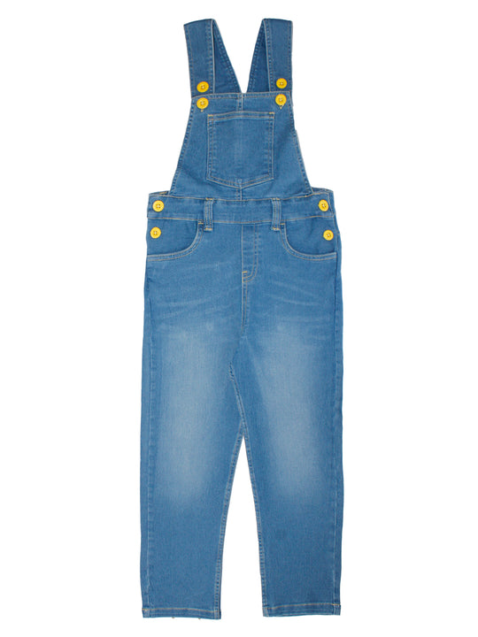 Kiddopanti Boys Denim Woven Solid Dungaree Pant