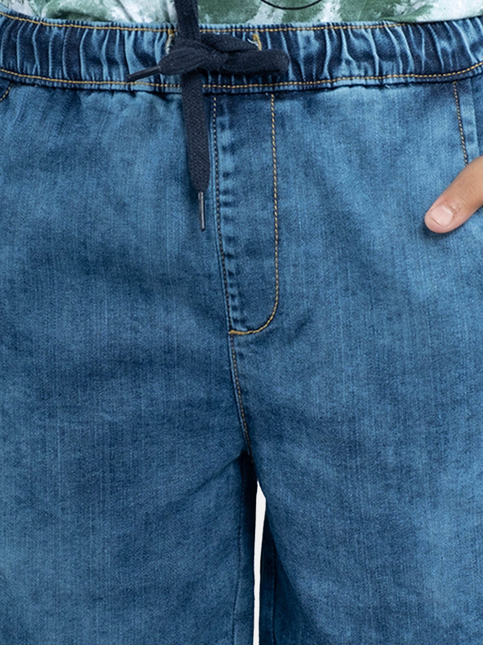 Boys Denim Cargo Shorts – Kiddopanti - Main Image