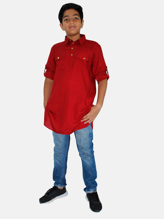 Boys pathani Kurta & Denim Pant Set