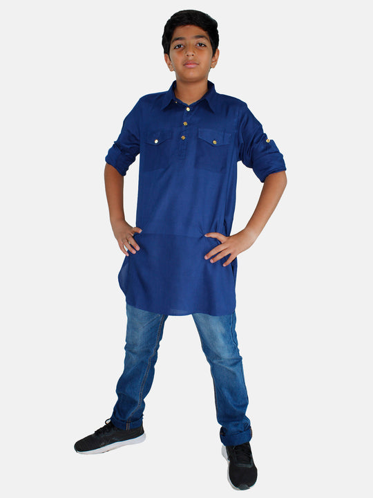 Boys pathani Kurta & Denim Pant Set