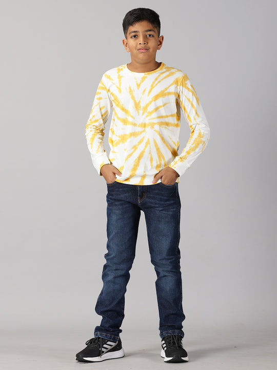 Boys Tie and Dye Full Sleeve Tee Shirt & Denim Pant Set