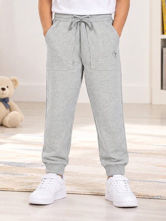 Kiddopanti Boys Fleece Solid Track Pant