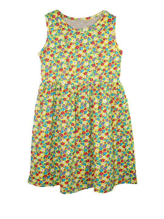 Girls Sleeveless Yoke Gather Dress