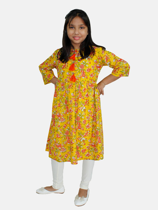 Girls Anarkali Kurta & Solid Legging Set