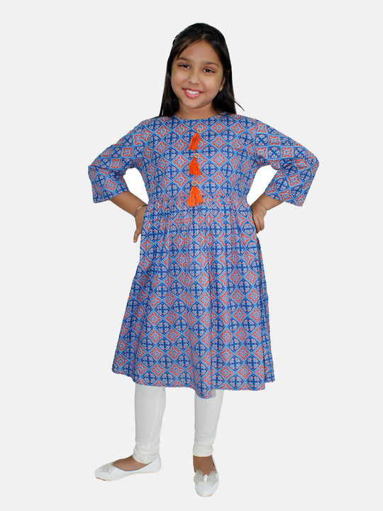 Girls Anarkali Kurta & Solid Legging Set