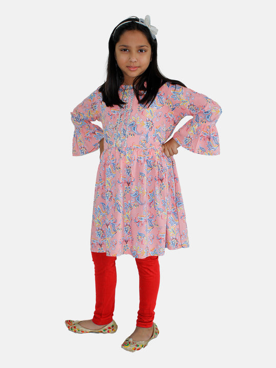 Girls Empire Kurta & Solid Legging Set