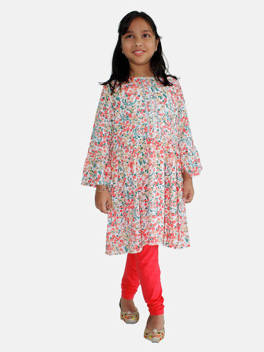 Girls Empire Kurta & Solid Legging Set