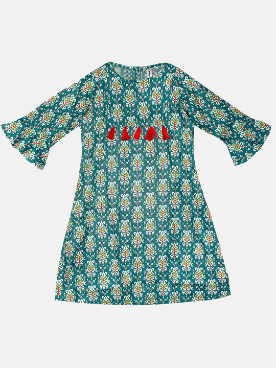 Girls Tassel Yoke Ethnic Kurta