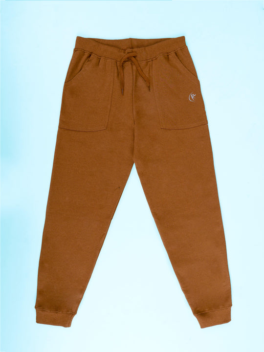 Kiddopanti Boys Cotton Fleece Solid Track Pant