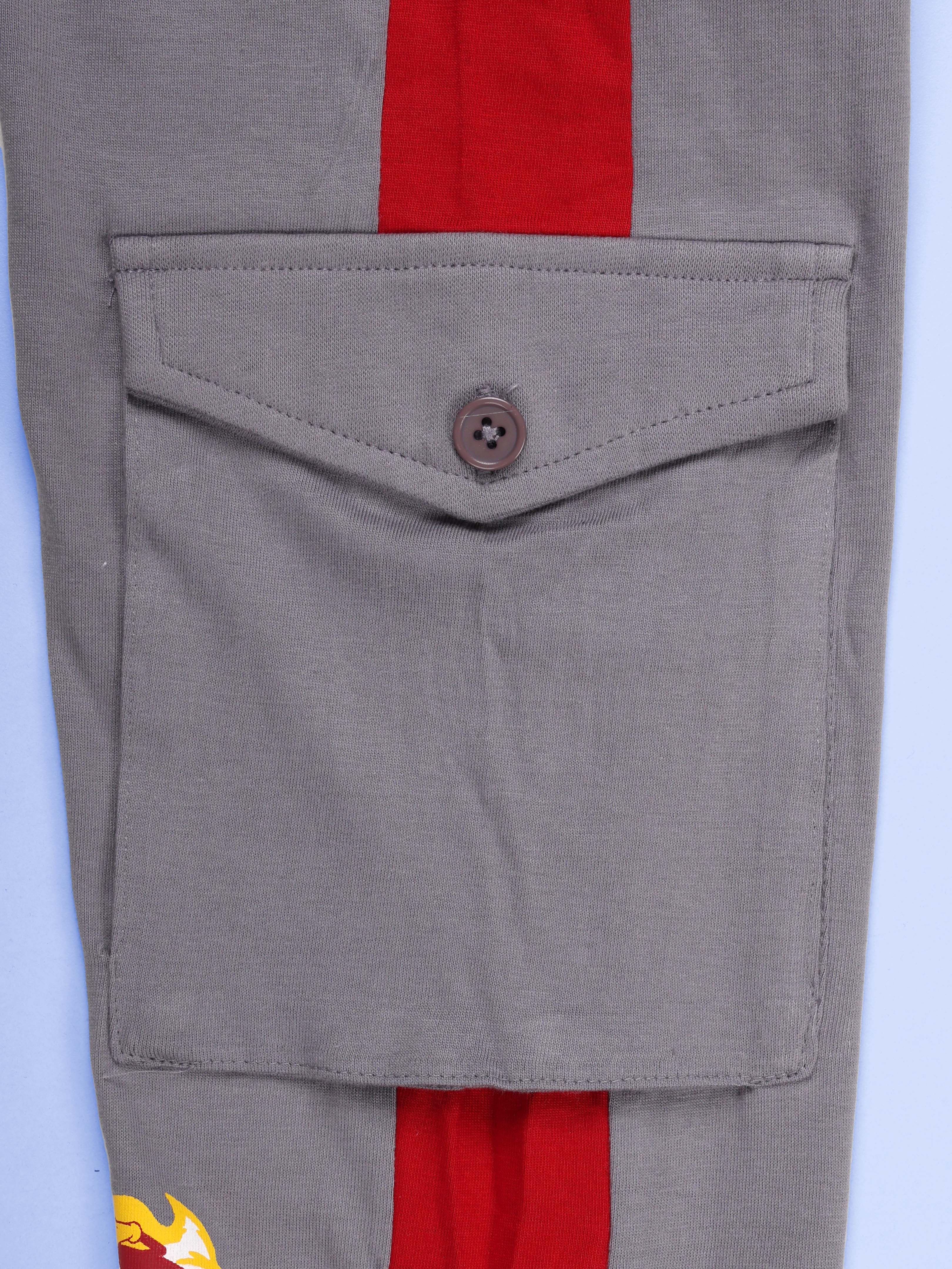 Boys Cotton Chilli Printed Cargo Track Pant