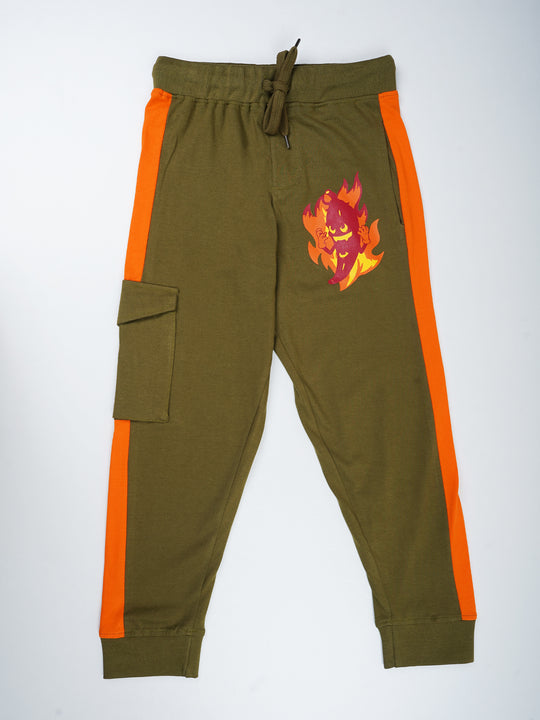 Boys Cotton Chilli Printed Cargo Track Pant