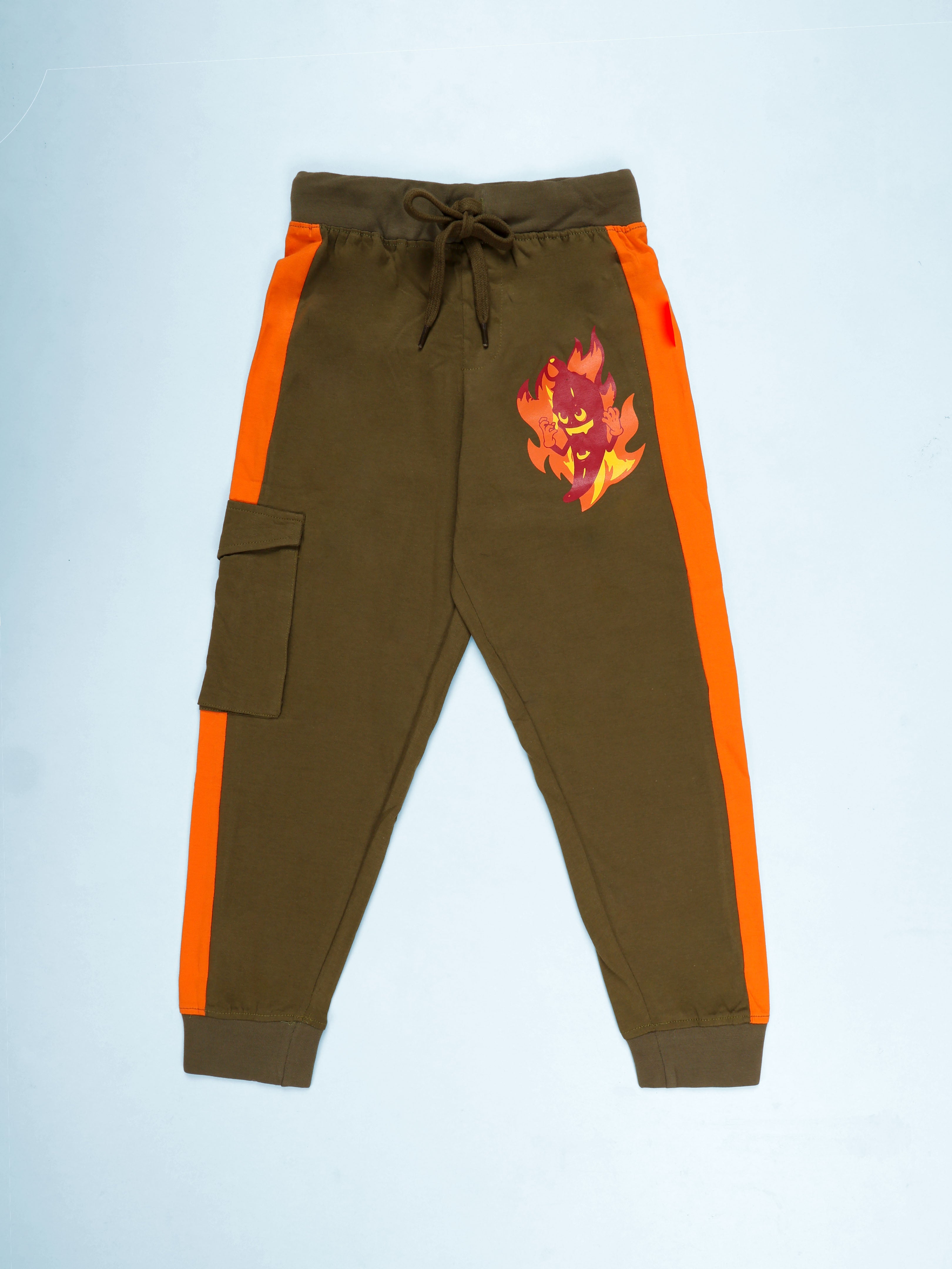 Boys Cotton Chilli Printed Cargo Track Pant