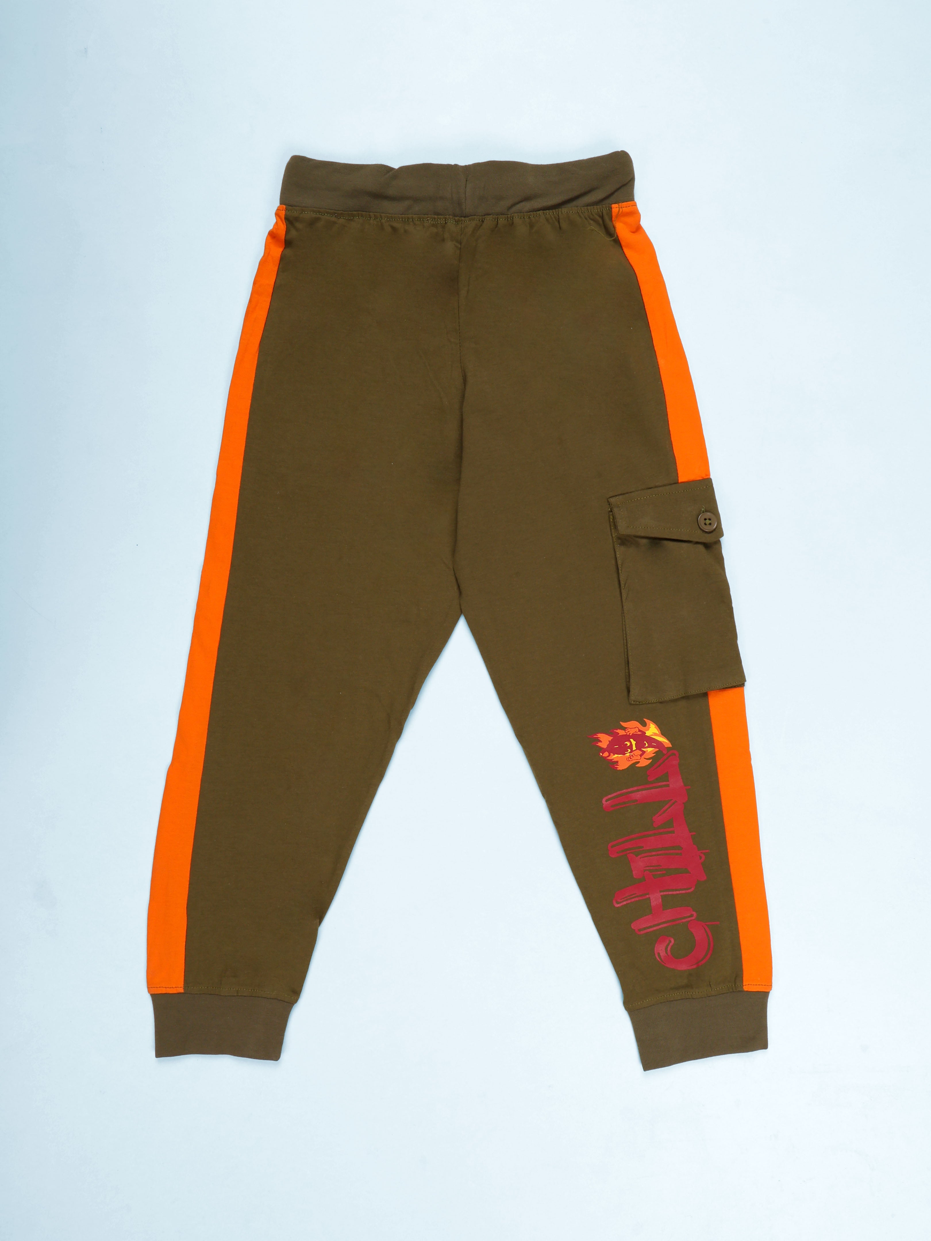 Boys Cotton Chilli Printed Cargo Track Pant