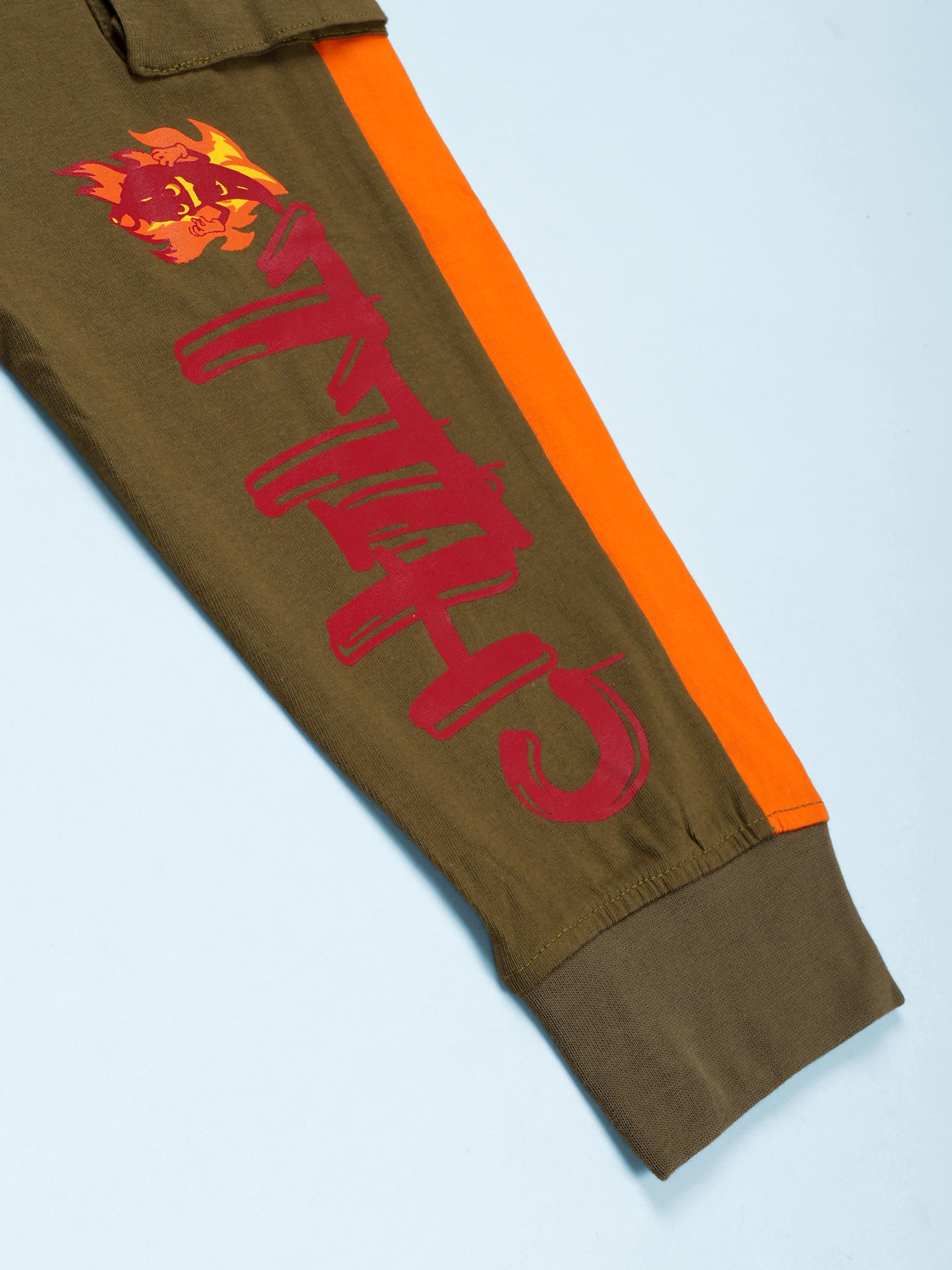 Boys Cotton Chilli Printed Cargo Track Pant